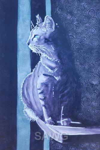 Cat in Profile by Mary Wolf