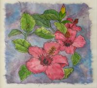 Hibiscus on Rice Paper I by Robbie Summers