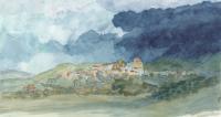 Hilltown in Storm by Dick Butler