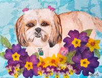Gidget is Loving the Flowers by Darlene Carpenter